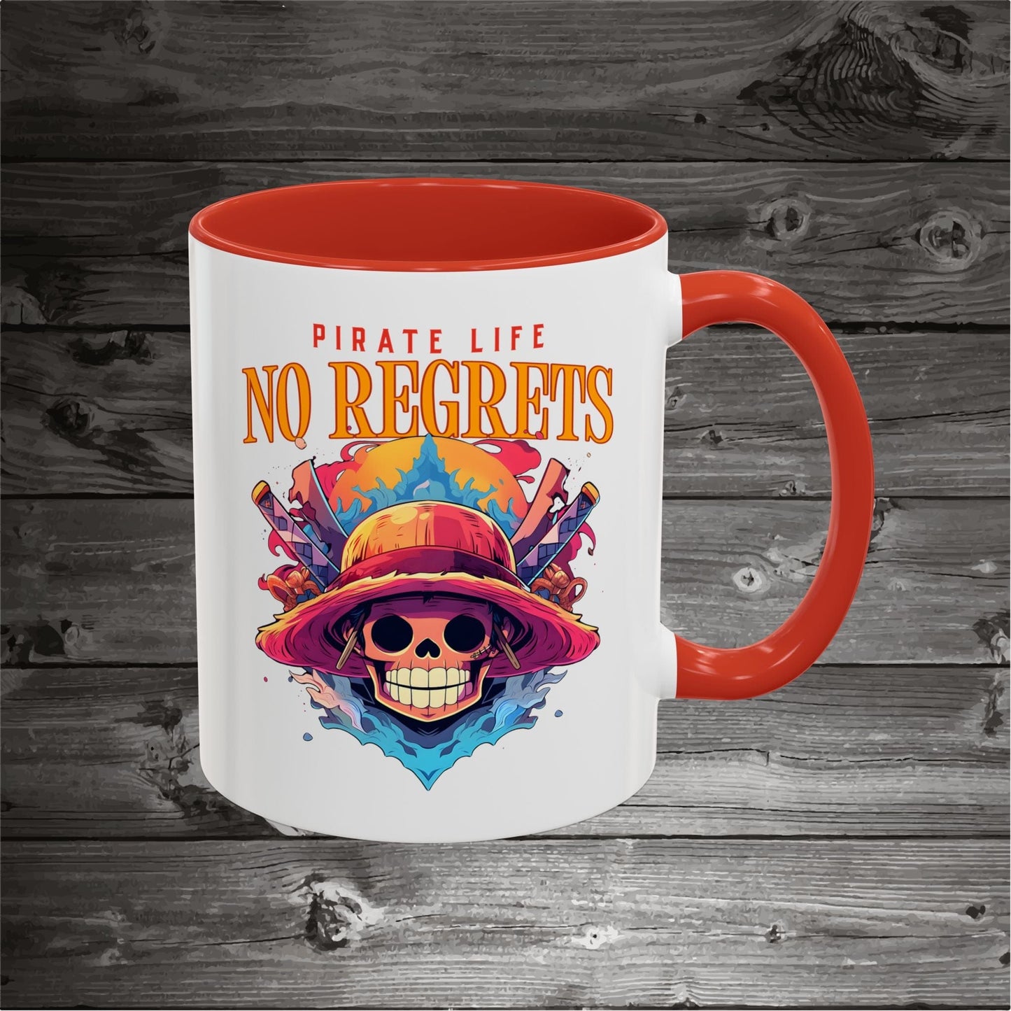 Pirate Skull Coffee Mug 11oz/15oz Ceramic with the design on both sides.