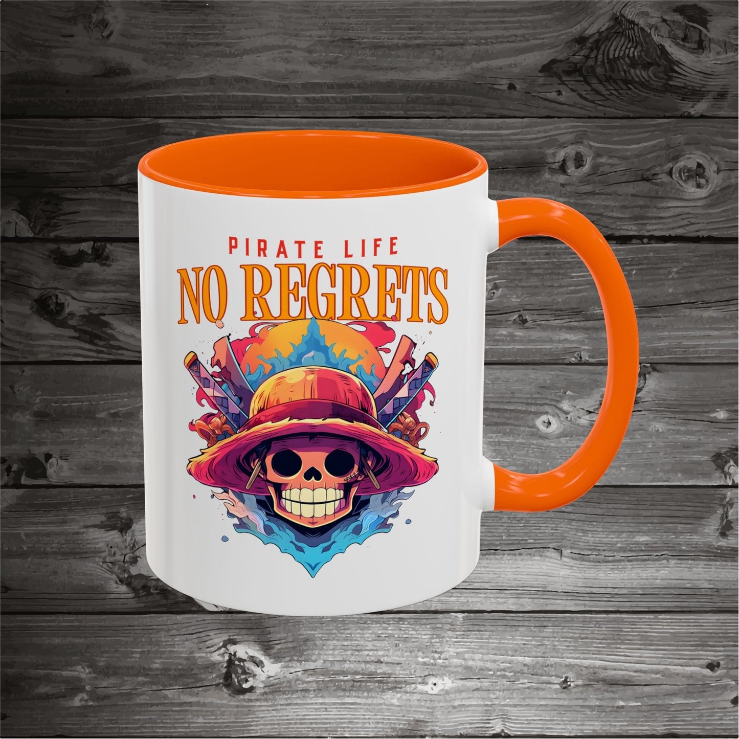 Pirate Skull Coffee Mug 11oz/15oz Ceramic with the design on both sides.
