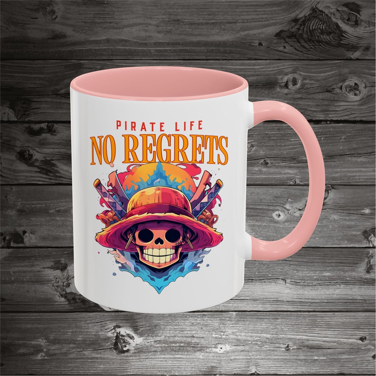 Pirate Skull Coffee Mug 11oz/15oz Ceramic with the design on both sides.