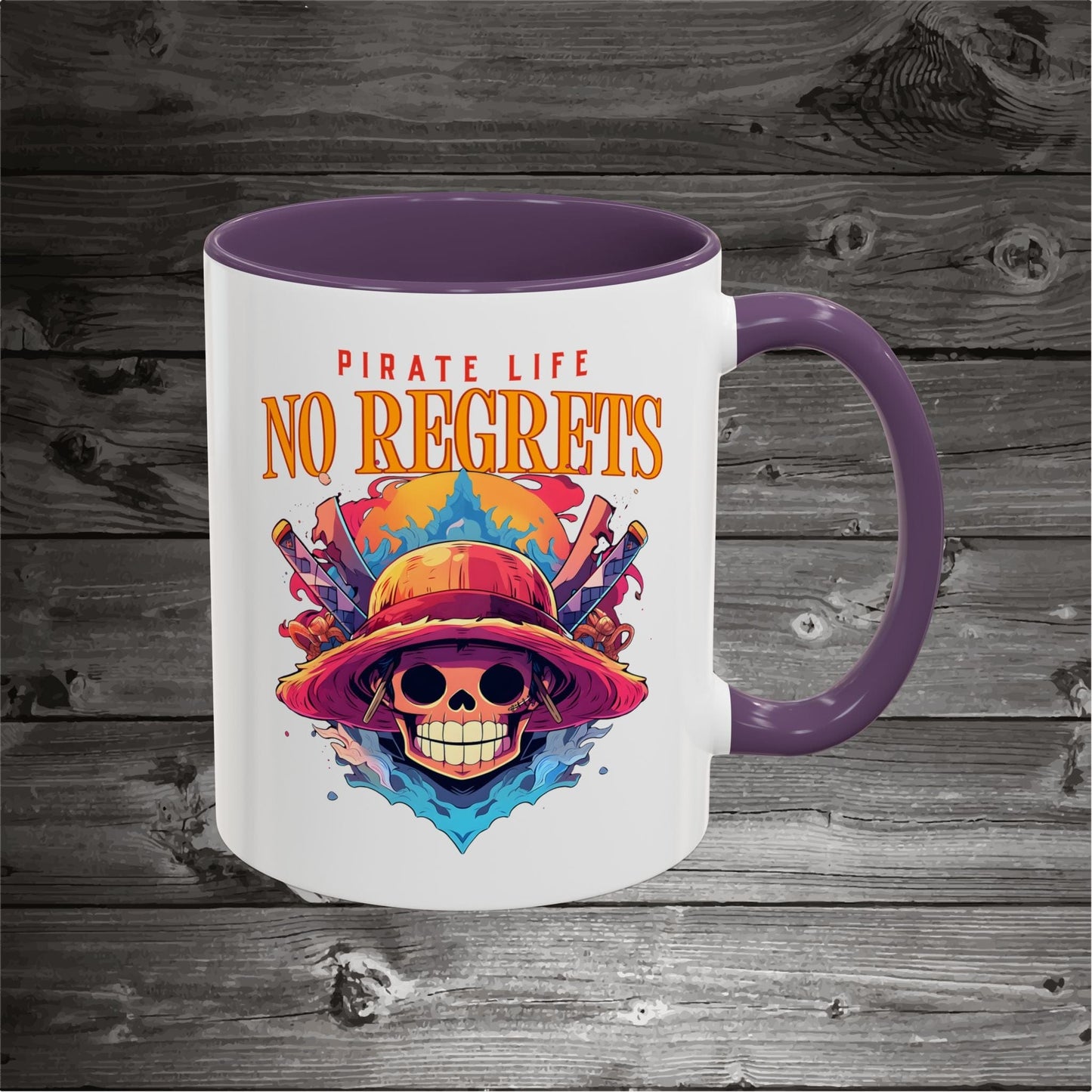Pirate Skull Coffee Mug 11oz/15oz Ceramic with the design on both sides.