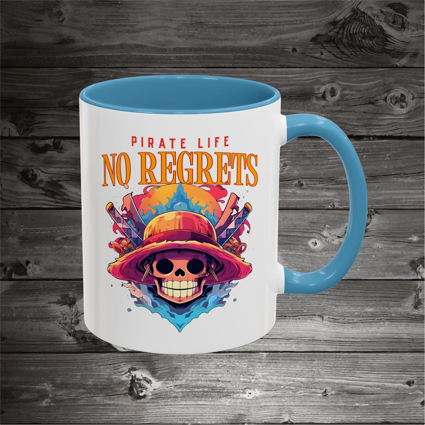 Pirate Skull Coffee Mug 11oz/15oz Ceramic with the design on both sides.