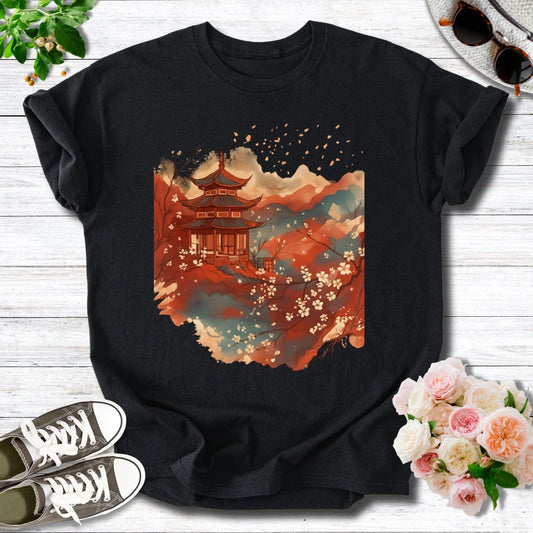 Crimson Sakura Temple Tee